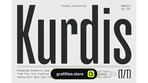 فونت انگلیسی لوگو Kurdis Condensed Logo Font