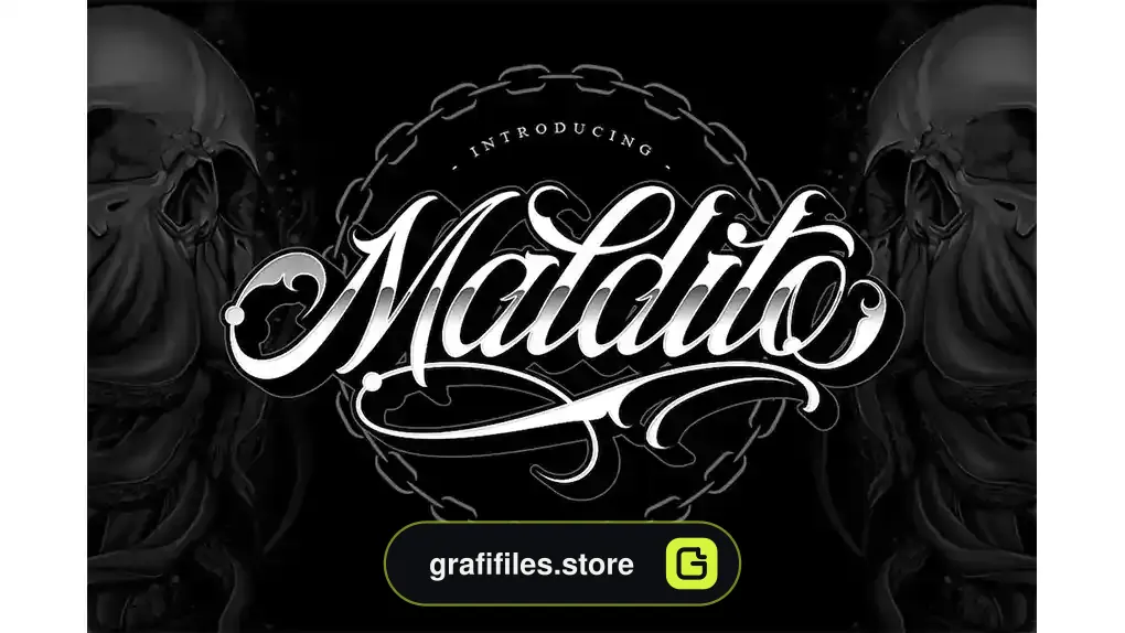 فونت انگلیسی تاتو Maldito Font | Tattoo Style