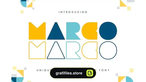 فونت انگلیسی هندسی MARCO - Unique Geometric Display Font