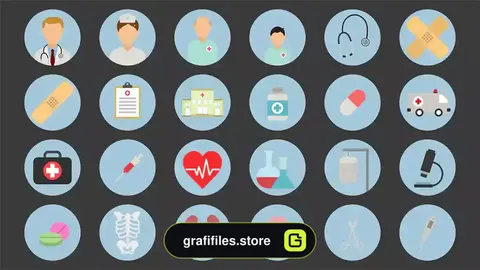 پروژه افترافکت 24 آیکون متحرک پزشکی