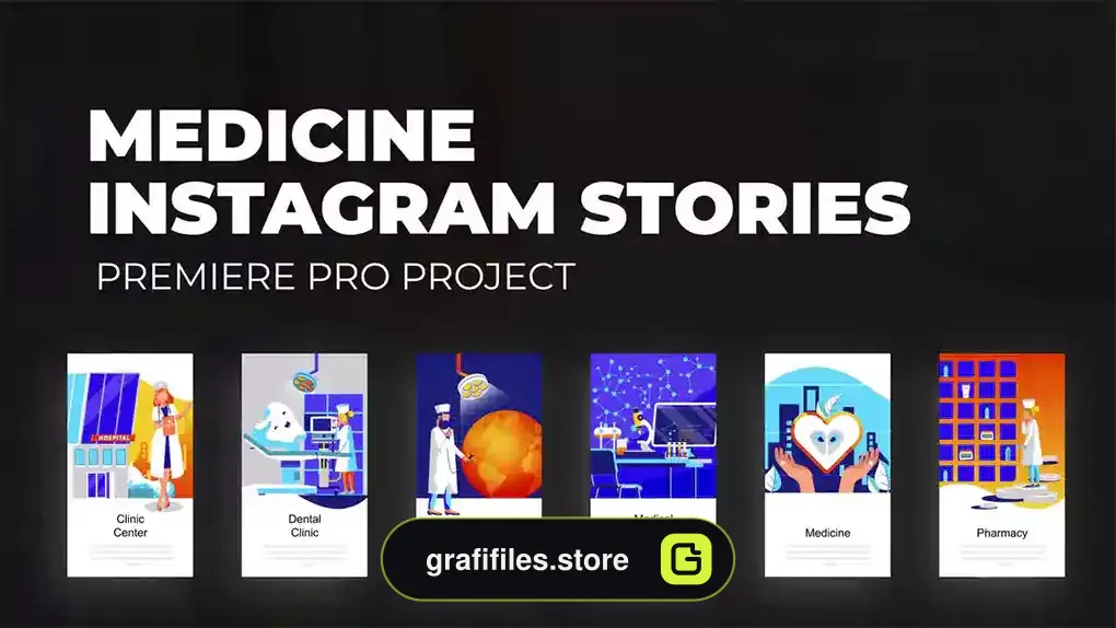 پروژه پریمیر استوری اینستاگرام پزشکی Medicine - Instagram Stories