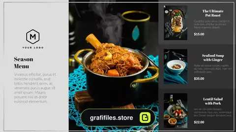 پروژه پریمیر اسلایدشو منو غذا Menu Food Slideshow
