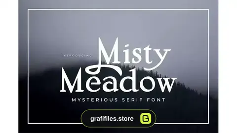 فونت انگلیسی کلاسیک Misty Meadow - Mysterious Serif Font