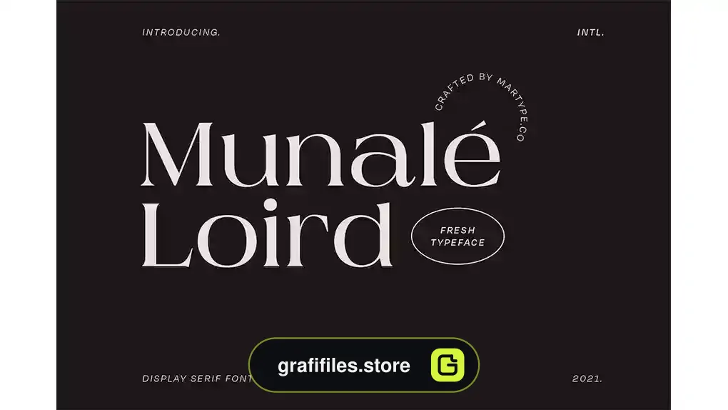 فونت انگلیسی ساده Munale Loird Display Font