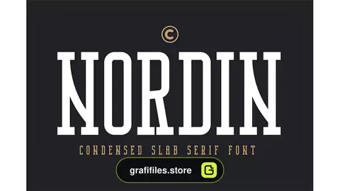 فونت انگلیسی مدرن Nordin Slab - Condensed Slab Serif
