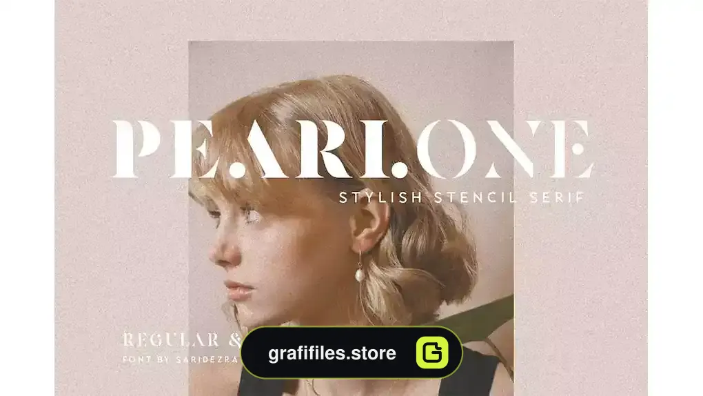 فونت انگلیسی مدرن Pearlone - Stylish Stencil Serif