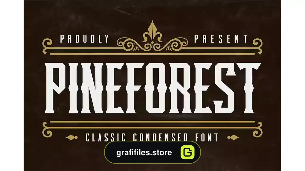 فونت انگلیسی کلاسیک Pineforest - Classic Condensed Font