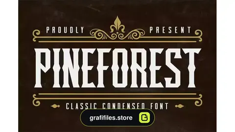 فونت انگلیسی کلاسیک Pineforest - Classic Condensed Font