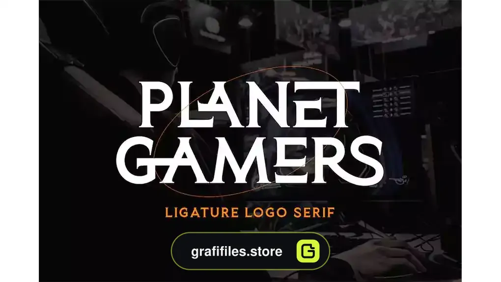 فونت انگلیسی گیمینگ Planet Gamers - Ligature Logo Serif