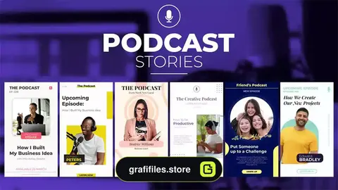پروژه پریمیر استوری اینستاگرام پادکست Podcast Stories