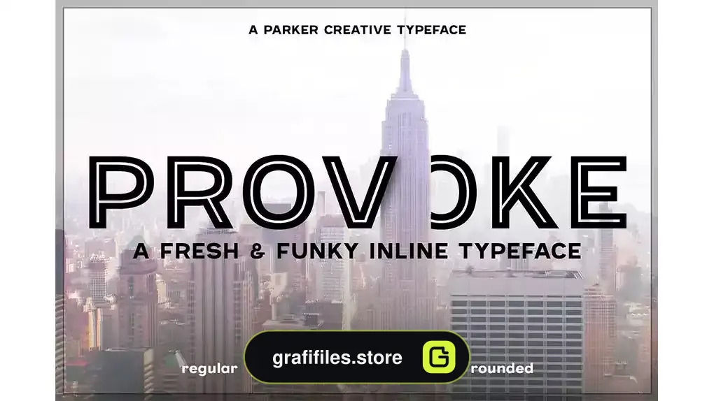 فونت انگلیسی تو خالی Provoke Inline Font
