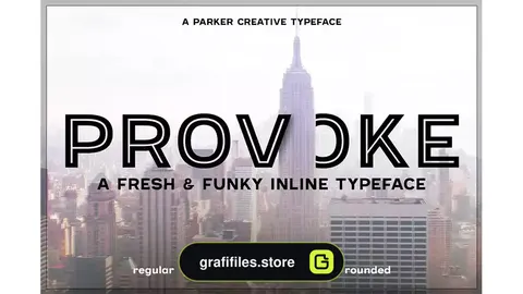فونت انگلیسی تو خالی Provoke Inline Font