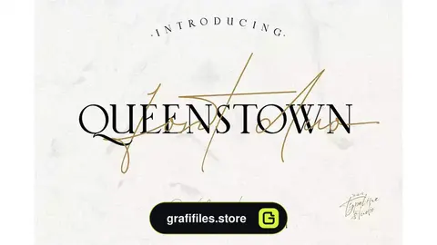 فونت انگلیسی به سبک امضا Queenstown 2 Font Signature & serif