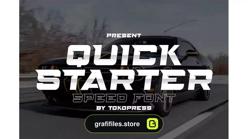 فونت انگلیسی گیمینگ QUICKSTARTER - racing gaming font