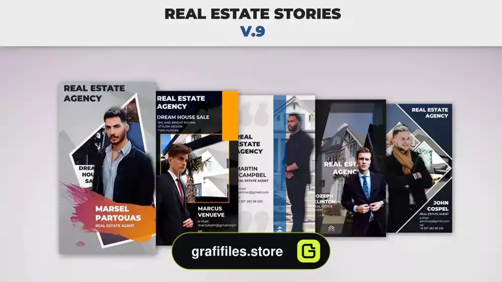 پروژه افترافکت استوری اینستاگرام مشاور املاک Real Estate Stories V.9