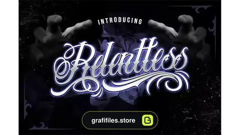 فونت انگلیسی تاتو Relentless - Tattoo Script