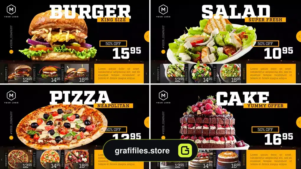 پروژه افترافکت تیزر تبلیغاتی رستوران Restaurant Menu - Food Promotion