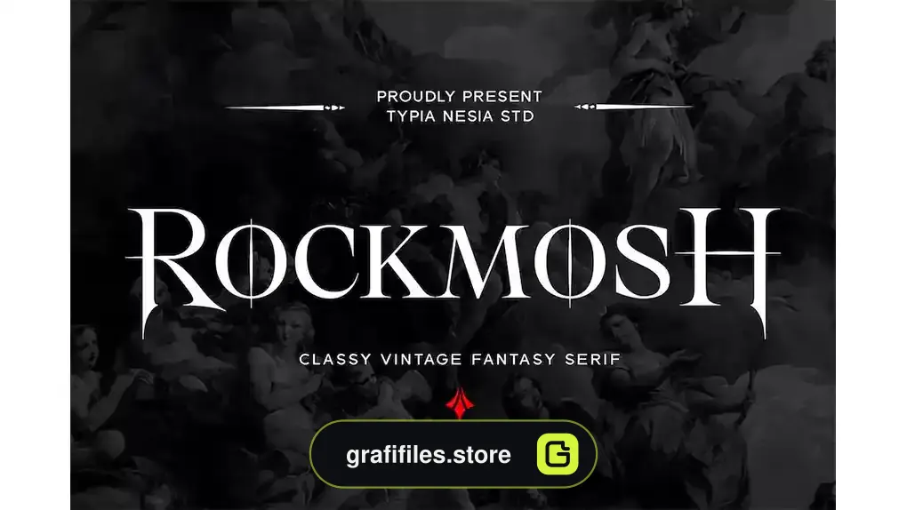 فونت انگلیسی جادویی Rockmost - Classic Magic and Horror Allcaps Serif