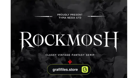 فونت انگلیسی جادویی Rockmost - Classic Magic and Horror Allcaps Serif