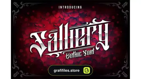 فونت انگلیسی تاتو Salliery - Blackletter Tattoo Font