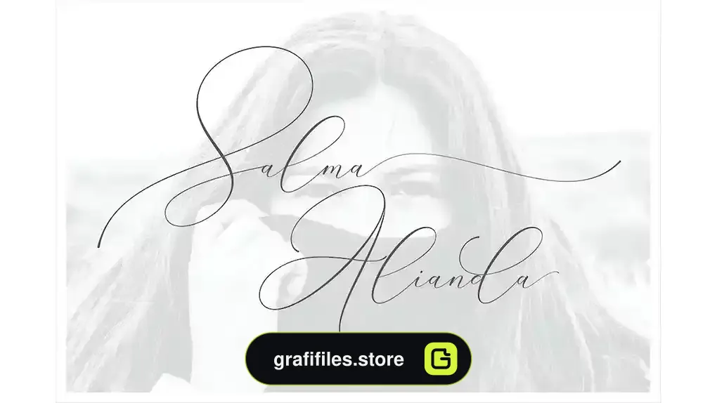 فونت انگلیسی پیوسته Salma Alianda - Elegant Font Script