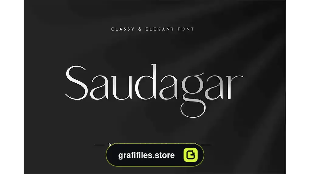 فونت انگلیسی مدرن Saudagar Display Font + 7 Bonus Logo