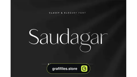 فونت انگلیسی مدرن Saudagar Display Font + 7 Bonus Logo