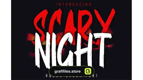 فونت انگلیسی ترسناک SCARY NIGHT - Rough Brush Font