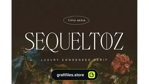 فونت انگلیسی کلاسیک Sequeltoz - Classic and Luxury Condensed Serif