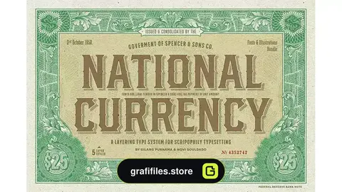 فونت انگلیسی کلاسیک National Currency Font Bundle