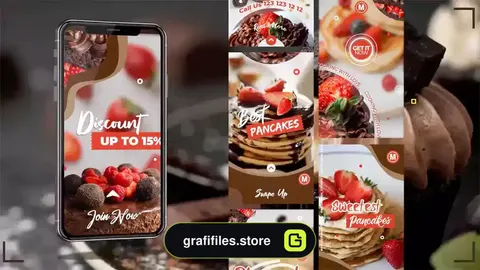پروژه پریمیر استوری اینستاگرام کیک و شیرنی