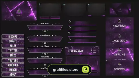 پروژه افترافکت یوتیوب اجزای استریم آنلاین Stream Package