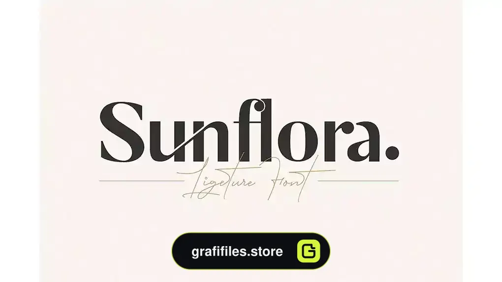 فونت انگلیسی گرافیکی Sunflora - Unique Ligature Font