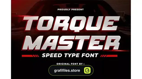 فونت انگلیسی گیمینگ TORQUE MASTER - Car Racing gaming Font