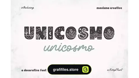 فونت انگلیسی طرح دار Unicosmo Decorative Sans Font Duo