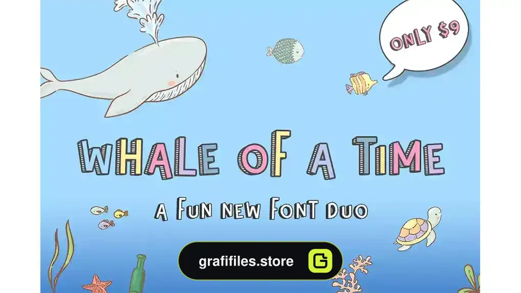 فونت انگلیسی فانتزی Whale of a Time Font Duo