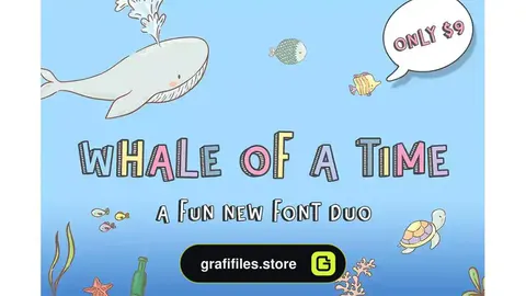 فونت انگلیسی فانتزی Whale of a Time Font Duo