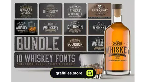 فونت انگلیسی کلاسیک Whiskey Fonts Bundle