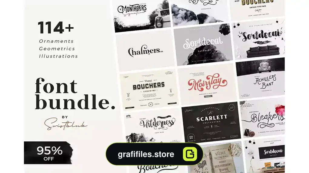 دانلود 114 فونت انگلیسی Whole Store Bundle