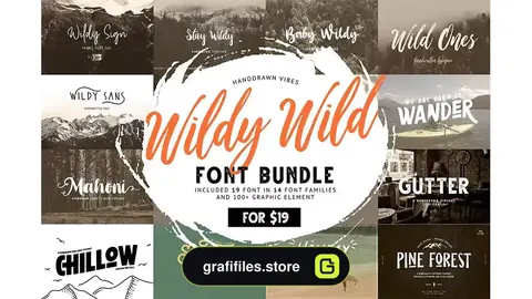 فونت انگلیسی دست نویس Wildy Wild Font Bundle
