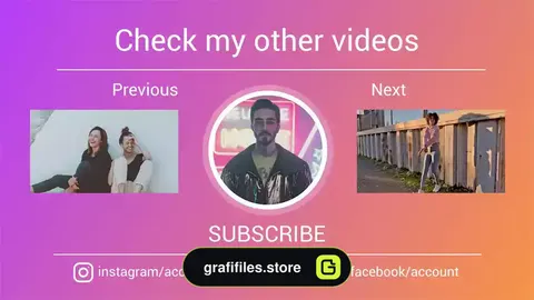 پروژه افترافکت صفحه نمایش پایانی یوتیوب YouTube End Screens