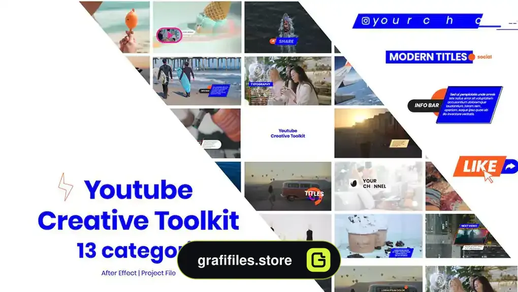 پروژه افترافکت یوتیوب Youtube Essentials Toolkit