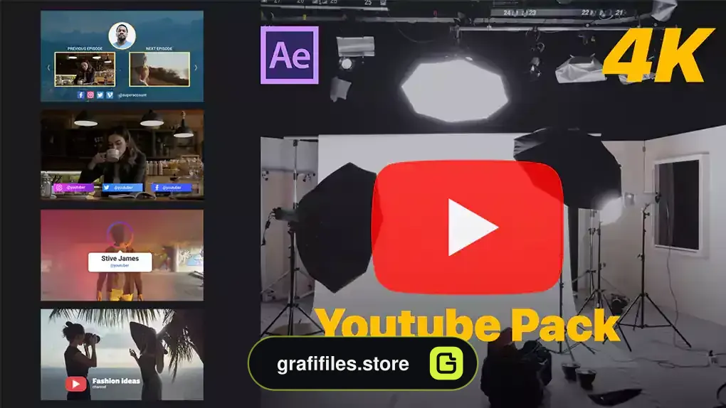 پروژه افترافکت یوتیوب Youtube Pack