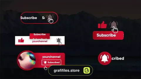 پروژه افترافکت سابسکرایب یوتیوب Youtube Subscribe Elements