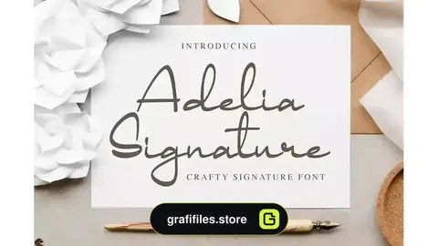 فونت انگلیسی به سبک امضا Adelia Signature - Crafty Signature Font
