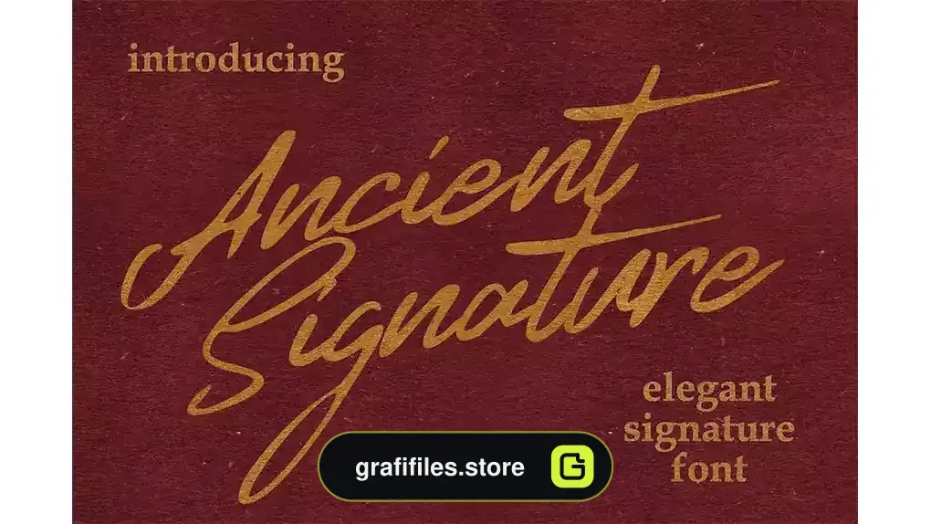 فونت انگلیسی به سبک امضا Ancient Signature