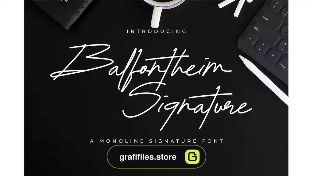 فونت انگلیسی به سبک امضا Balfontheim Signature - Monoline Signature Font