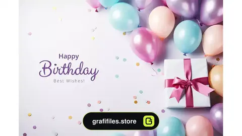طرح لایه باز بنر جشن تولد 5