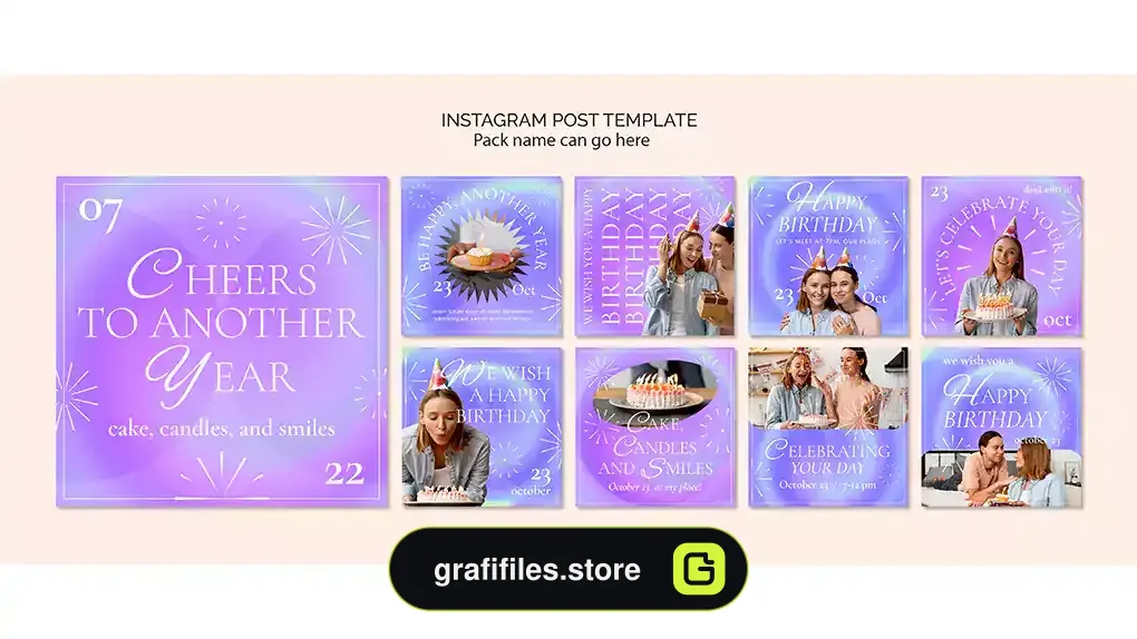 طرح لایه باز پست اینستاگرام جشن تولد 10