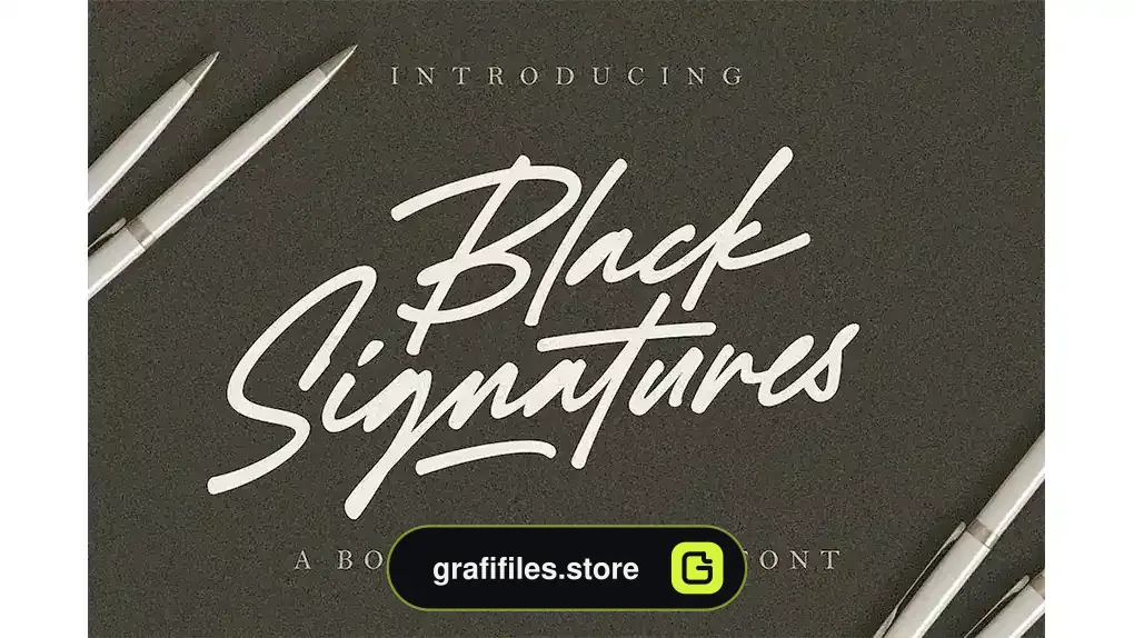 فونت انگلیسی به سبک امضا Black Signatures - Signature Font
